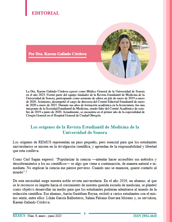Editorial Cover: The Origins of the Student Medical Journal of the University of Sonora