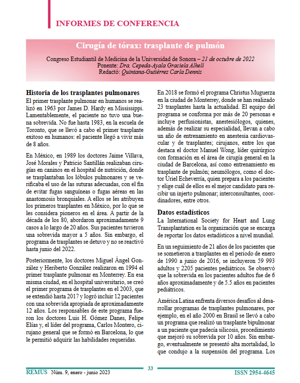 Conference Report Cover: Thoracic Surgery – Lung Transplantation