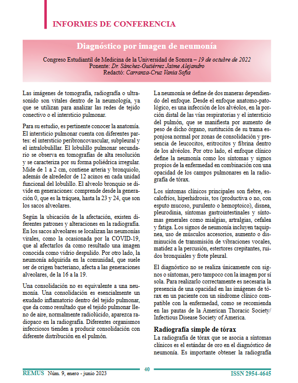 Conference Report Cover: Imaging Diagnosis of Pneumonia