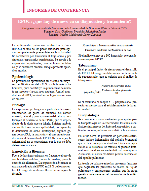 Portada del informe de conferencia: EPOC ¿ qué hay de nuevo en su diagnóstico y tratamiento?