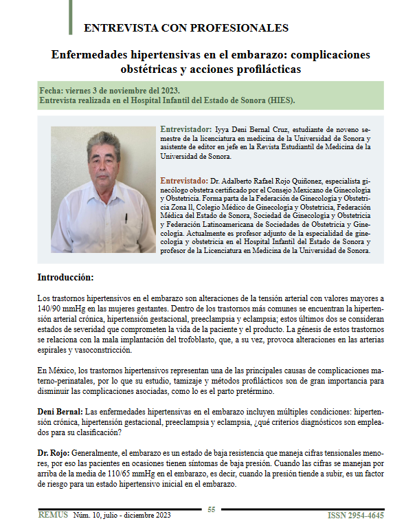 Portada de la entrevista: Enfermedades hipertensivas en el embarazo - complicaciones obstétricas y acciones profilácticas